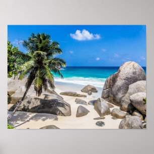 Affiche cadeau Mahe Seychelles Carana Beach