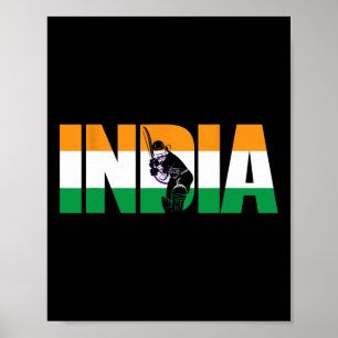 Affiche Cadeau Maillot de Cricket d'Inde pour les Fans de