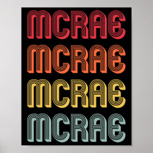 Affiche Cadeau Mcrae Nom de Famille Drôle Rétro Vintage An