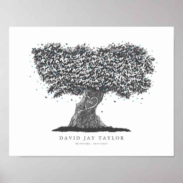 Affiche Cadeau mémorial de l'Arbre de Vie pour la perte de (Devant)