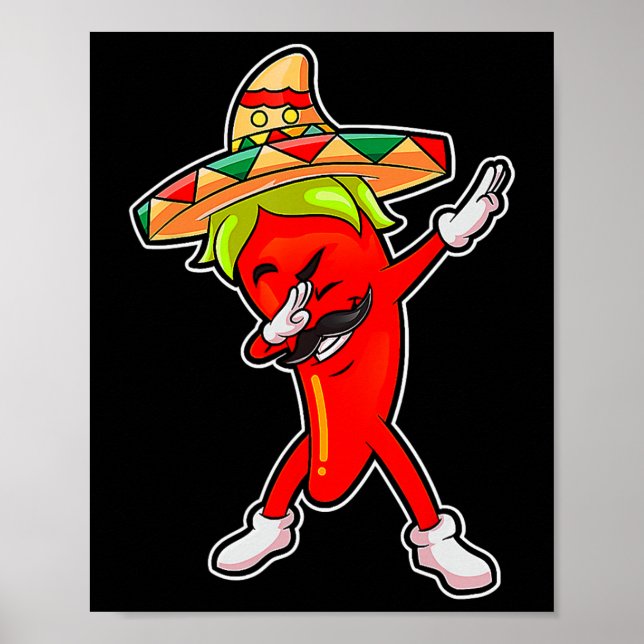 Affiche Cadeau Mignon Piment Dabbing Pepper Mexicain Chaud (Devant)