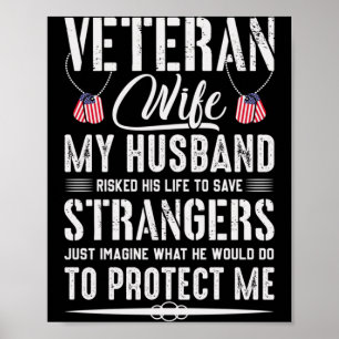 Affiche Cadeau militaire cool pour mari vétéran mari