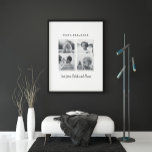 Affiche Cadeau moderne multi photo papa cadeau élégant noi<br><div class="desc">Cadeau moderne multi photo papa cadeau famille élégante noir et blanc contemporain cadeau élégant.</div>