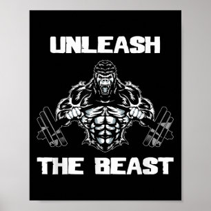 Affiche Cadeau motivationnel de musculation de gorille déc