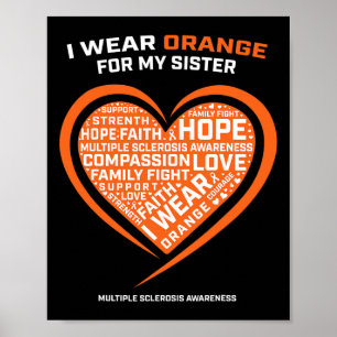 Affiche Cadeau Ms Apparel Orange Soeur Multiple Sclérose A