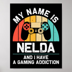 Affiche Cadeau Nelda Personnalisé Nom Drôle Geek Jeux