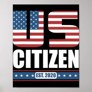 Affiche Cadeau nouveau citoyen américain - Fier citoyen de