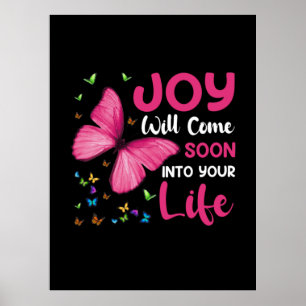 Affiche Cadeau Papillon Joie Bientôt