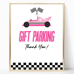 Affiche Cadeau Parking Rose Course Voiture Panneau de la t