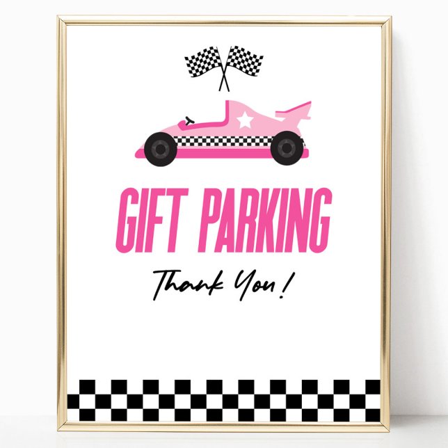 Affiche Cadeau Parking Rose Course Voiture Panneau de la t (Créateur téléchargé)