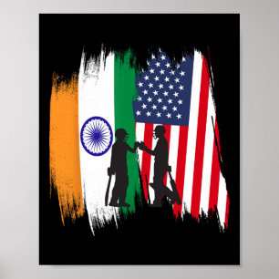 Affiche Cadeau patriotique de cricket pour l'Inde et l'Amé