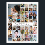 Affiche Cadeau personnalisé 50 ans Collage photo 50 photos<br><div class="desc">Transformez vos photos préférées en une superbe œuvre d'art mural. Ce poster personnalisé de collage de photos est le moyen idéal pour raconter votre histoire, capturant une vie de souvenirs dans un seul et beau présentoir. Avec une personnalisation à 100 %, vous pouvez facilement télécharger vos propres photos et personnaliser...</div>