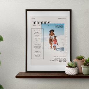 Affiche Cadeau personnalisé avec photo de maman Design mod