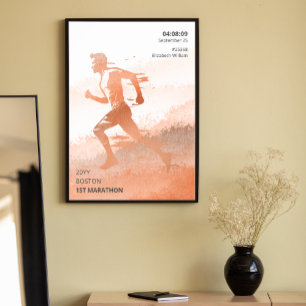 Affiche Cadeau personnalisé du coureur de course de marath
