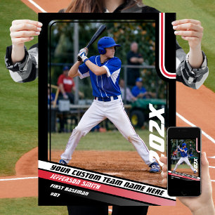 Affiche Cadeau personnalisé pour joueur de baseball en rou