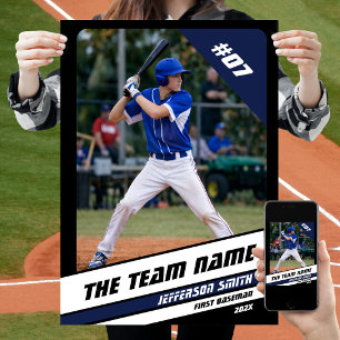 Affiche Cadeau personnalisé pour joueur de baseball noir b