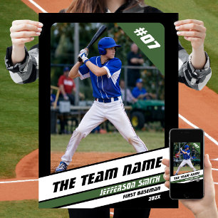 Affiche Cadeau personnalisé pour joueur de baseball Noir B
