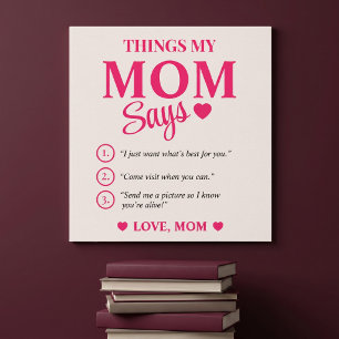 Affiche Cadeau personnalisé pour maman avec des citations