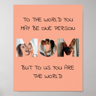 Affiche Cadeau personnalisé pour MOM Photo Collage Imprime