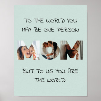 Affiche Cadeau personnalisé pour MOM Photo Collage Imprime