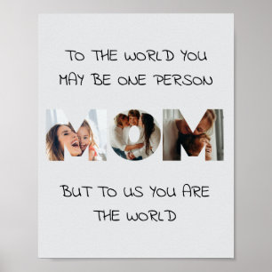 Affiche Cadeau personnalisé pour MOM Photo Collage Imprime