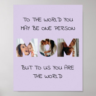 Affiche Cadeau personnalisé pour MOM Photo Collage Imprime
