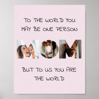 Affiche Cadeau personnalisé pour MOM Photo Collage Imprime