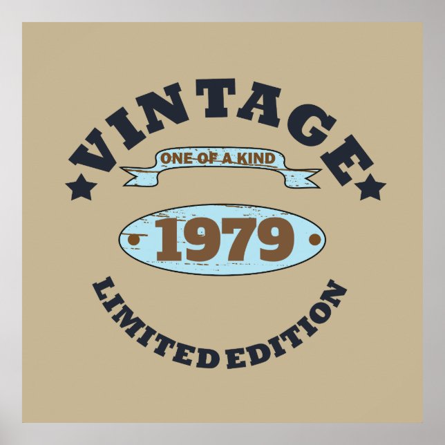 Affiche Cadeau personnalisé vintage 45e anniversaire (Devant)