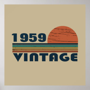 Affiche Cadeau personnalisé vintage 65e anniversaire