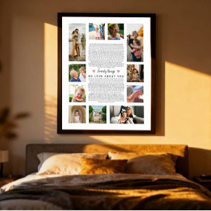 Affiche cadeau photo d'anniversaire 70 choses que nous aim