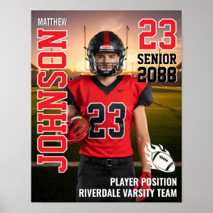 Affiche Cadeau photo de joueur MVP senior d'équipe de foot