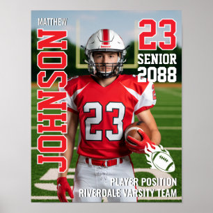 Affiche Cadeau photo d'équipe de football senior Joueur de