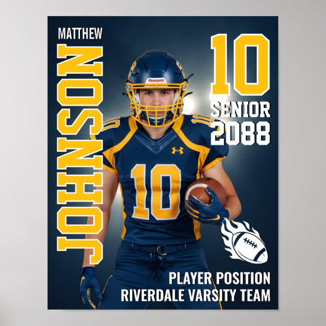 Affiche Cadeau photo d'équipe de football senior Sports (Devant)