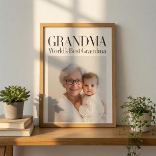 Affiche Cadeau photo personnalisé Meilleure grand-mère d