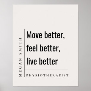 Affiche Cadeau physiothérapeutique minimaliste moderne