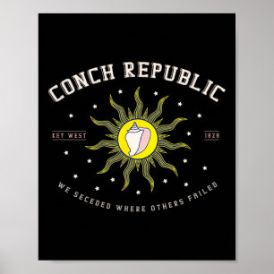 Affiche Cadeau plongée pêche République conque Key West Fl