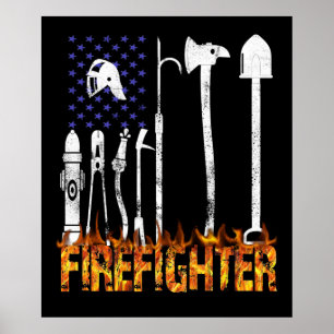 Affiche Cadeau pompier Cadeau aux amoureux des pompiers