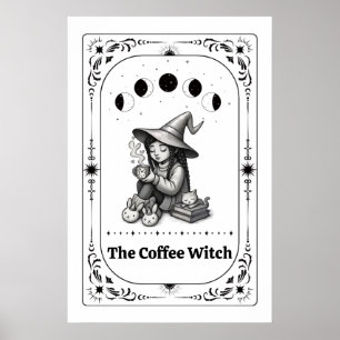 Affiche Cadeau pour amateur de café Zodiaque sorcière capr