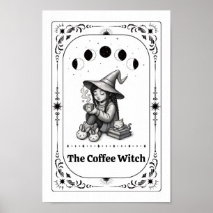 Affiche Cadeau pour amateur de café Zodiaque sorcière capr