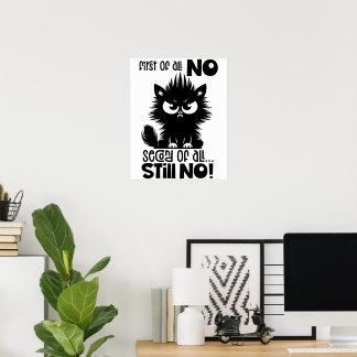 Affiche Cadeau pour amateur de chat drôle avant tout 