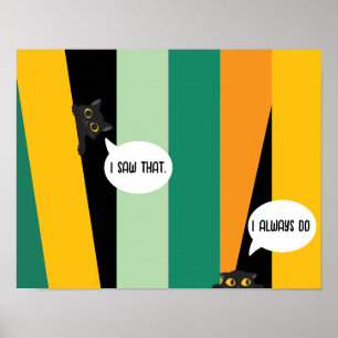 Affiche Cadeau pour amateur de chats mignons Chats qui reg