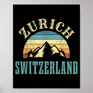 Affiche Cadeau pour amoureux de ski dans les Alpes suisses