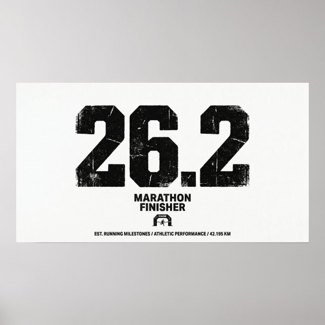 Affiche Cadeau pour avoir terminé un marathon de 26,2 mill (Devant)