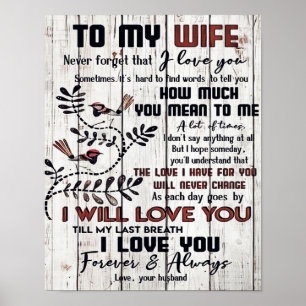 Affiche Cadeau Pour Femme À ma femme belle lettre