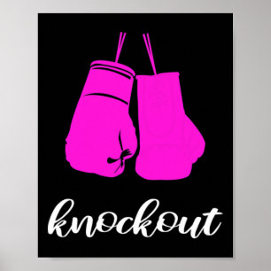 Affiche Cadeau pour femmes fan de kickboxeur à knockout