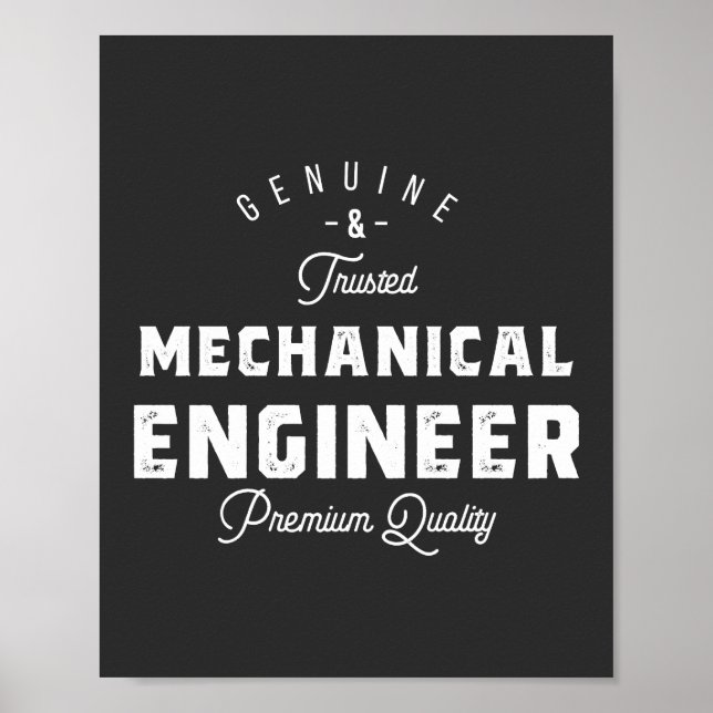 Affiche Cadeau pour ingénieur mécanique (Devant)