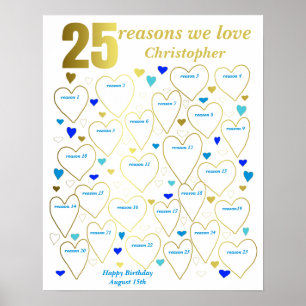 Affiche Cadeau pour les 25 ans - Raisons pour lesquelles o