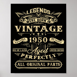 Affiche Cadeau pour les 75 ans pour légende vintage né en