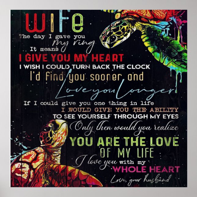 Affiche Cadeau Pour Ma Femme | Lettre Pour Votre Femme | (Devant)