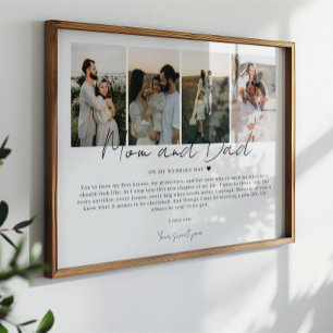Affiche Cadeau pour maman et papa le jour de mon mariage p